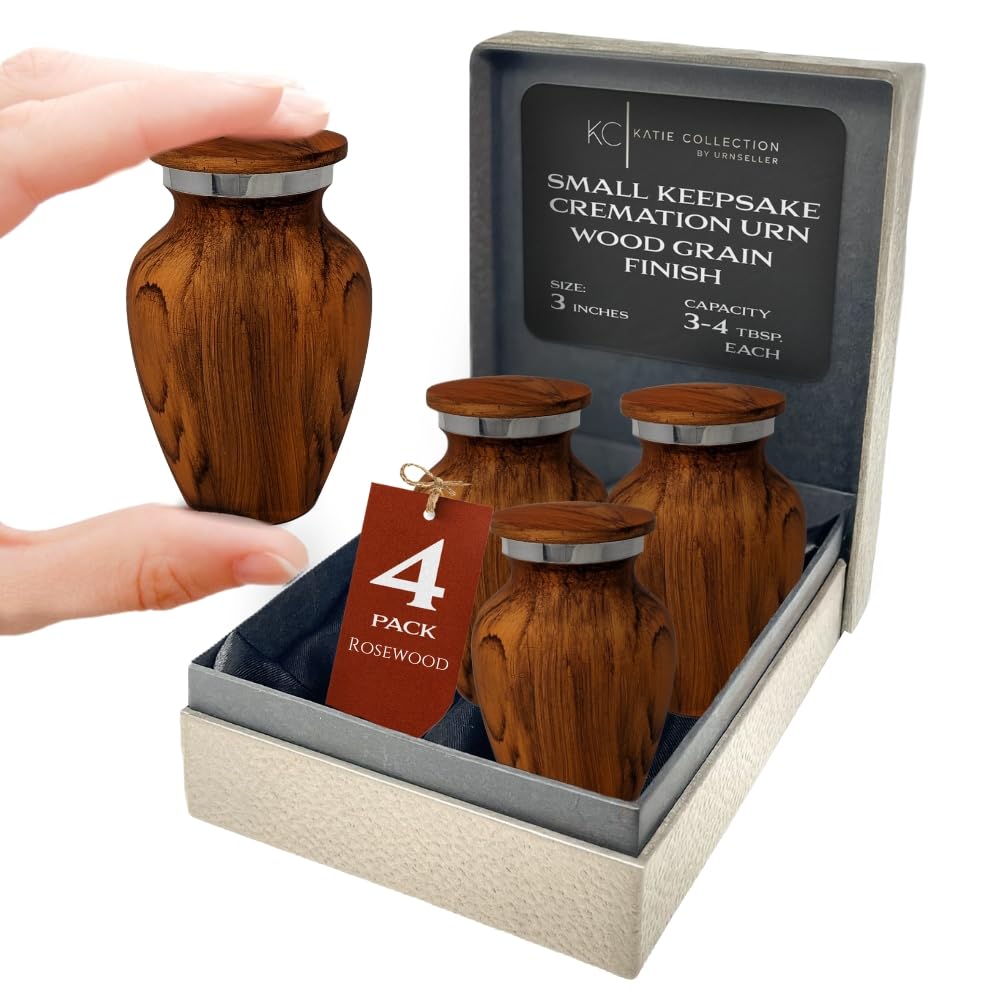 4 Pack Small Keepsake Urns - Rosewood